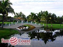 ISLAND WALK Walking Bridge over the Community Lake 