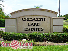 CRESCENT LAKE entrance sign